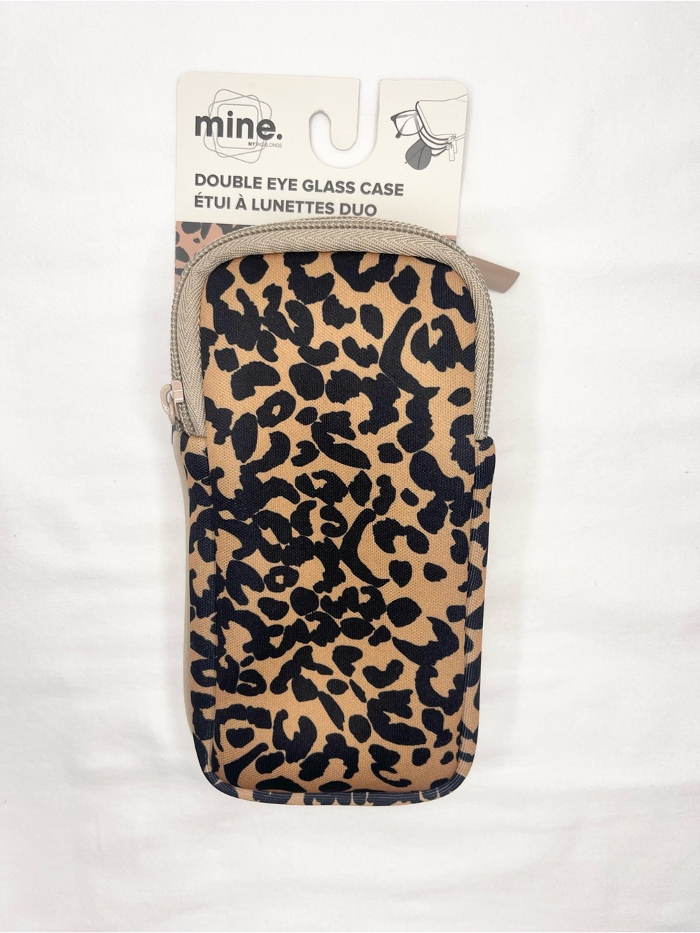 mine Double Eyeglass Pouch Leopard Print - Tan & Black